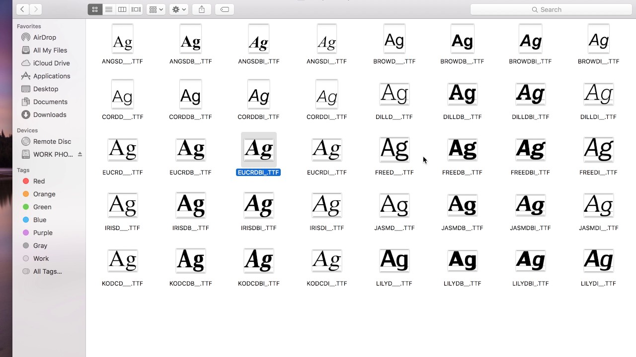 fonts for mac os x